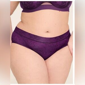 Lane Bryant Cacique Plus Size 22/24 Comfort  Bliss Hipster Purple Pennant 4 PCS
